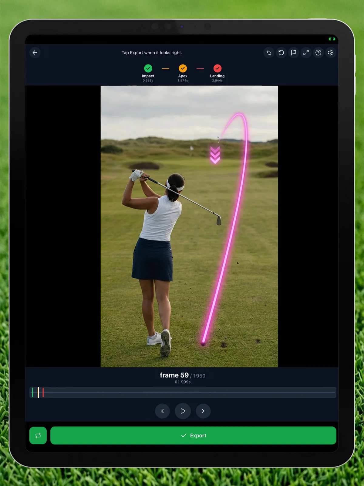 Editor on iPad — Golf Ball Tracer app screenshot