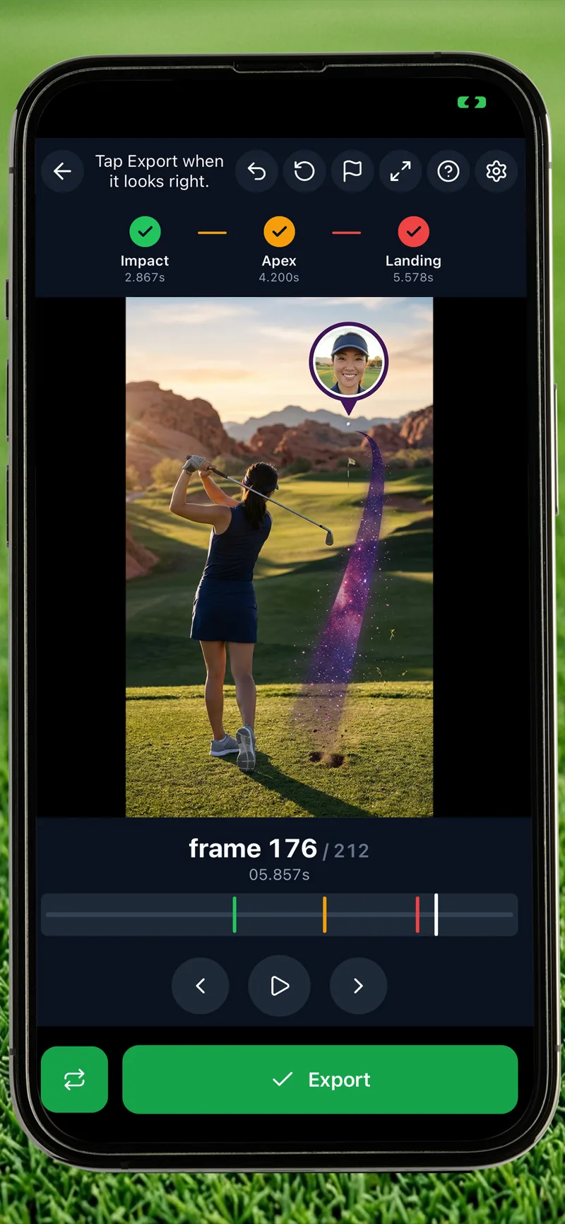 Galaxy + targets — Golf Ball Tracer app screenshot
