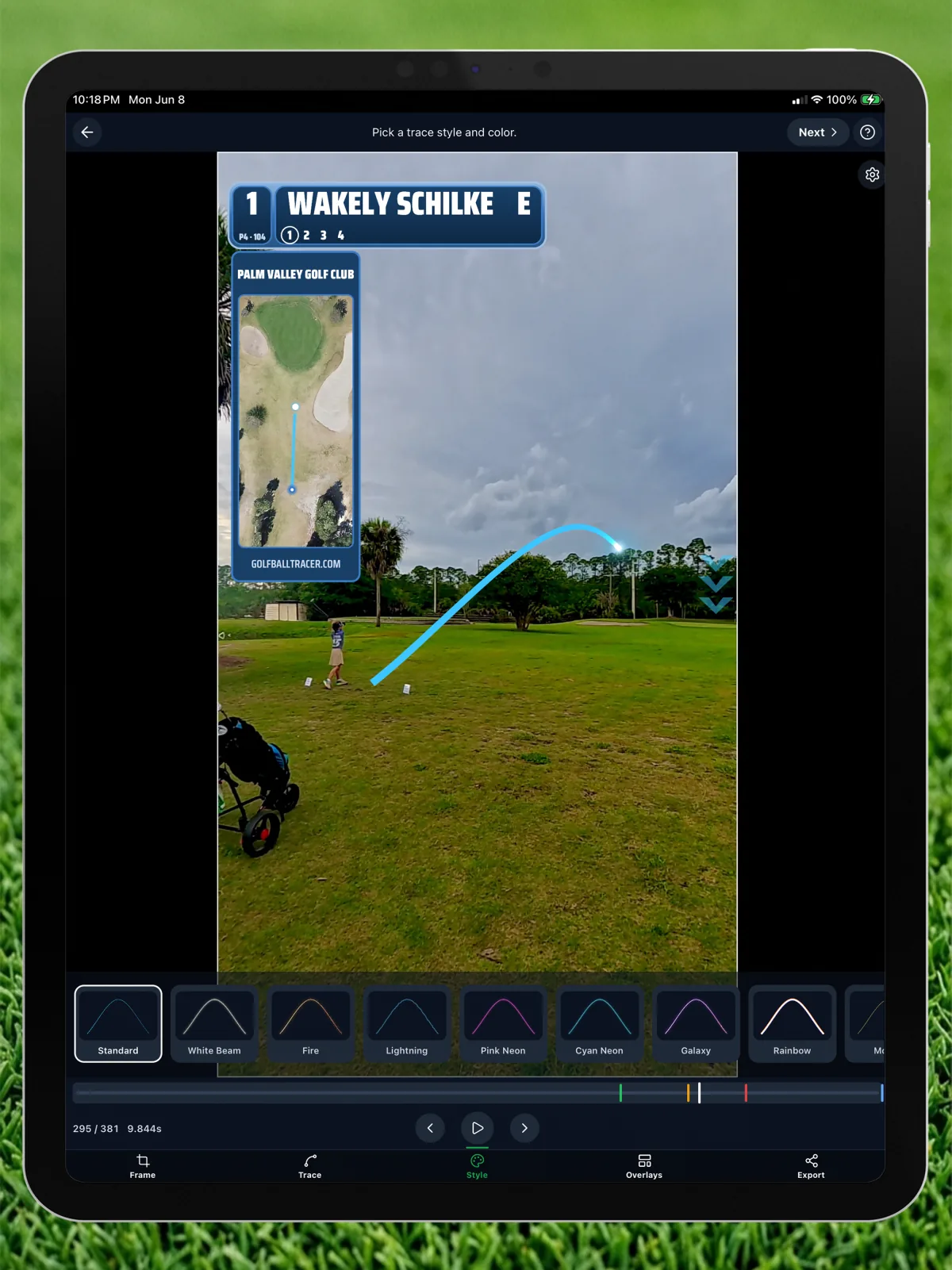 Trace styles on iPad — Golf Ball Tracer app screenshot